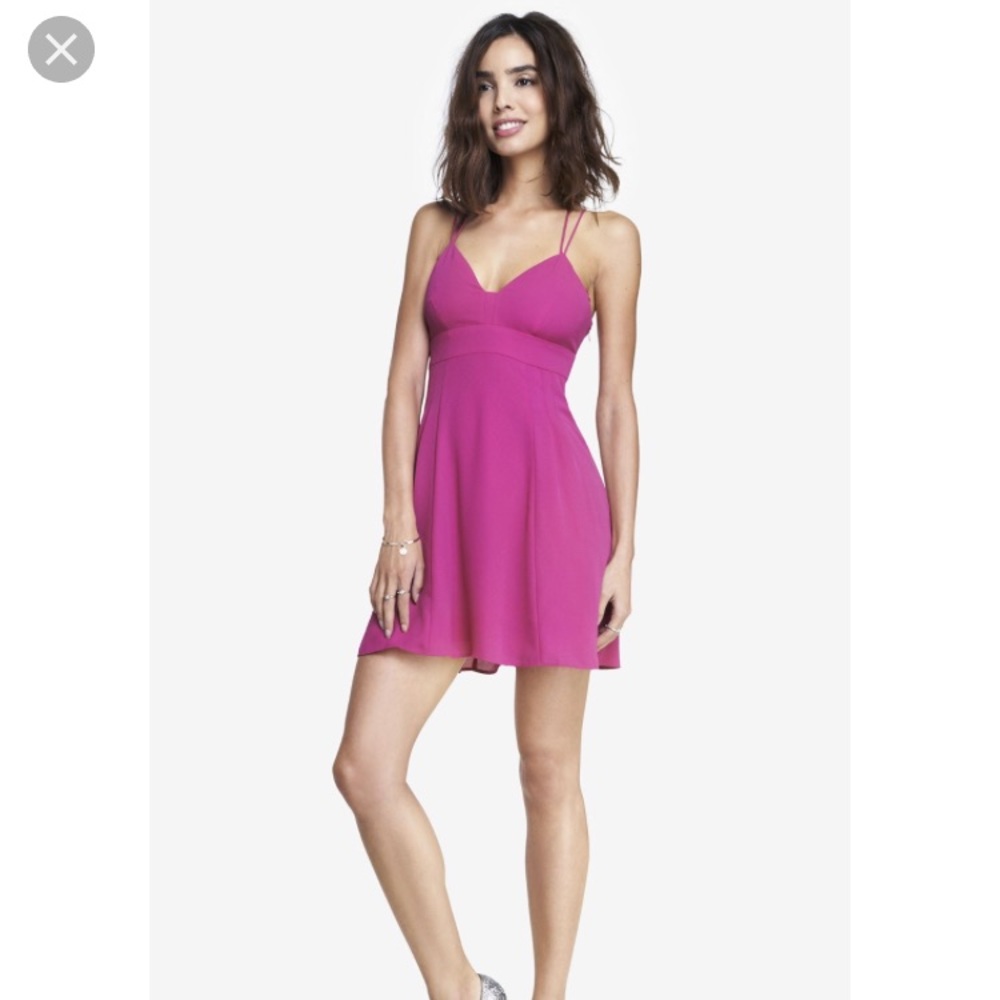 Express Fuchsia Strappy Keyhole-Back Dress sz:2