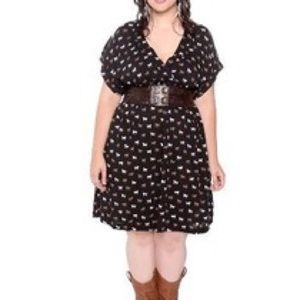 Torrid Carousel Horse Print Black Challis Dress