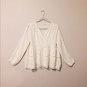 Gap White Long-Sleeve Blouse