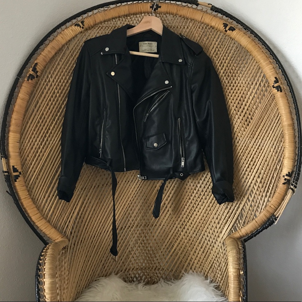 Zara Faux Leather Motorcycle Jacket