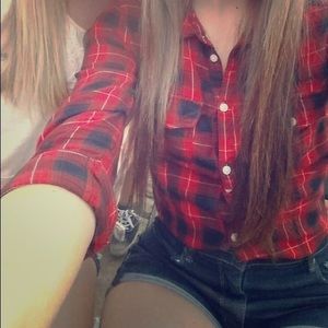 Black and red flannel shirt