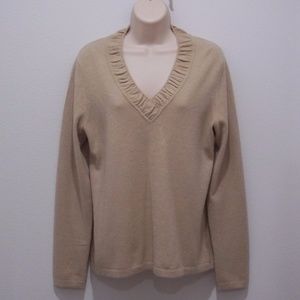Charter Club Sweater 100% Cashmere Brown 1465