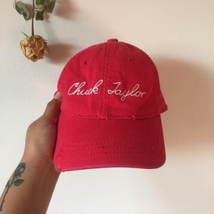 red chuck taylor hat