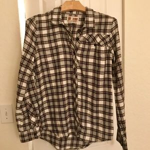Volcom Flannel Button-Up - Black/White/Light Pink
