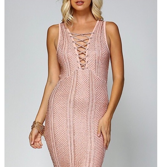 41. Rose Gold Midi Dress - Picture 2 of 8
