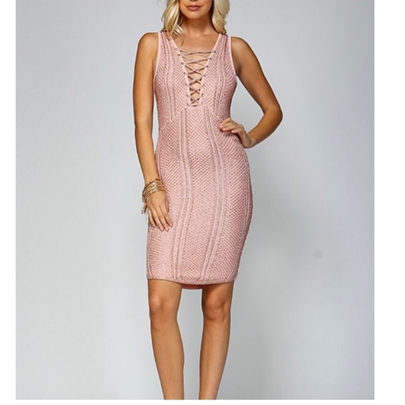 41. Rose Gold Midi Dress - Picture 3 of 8