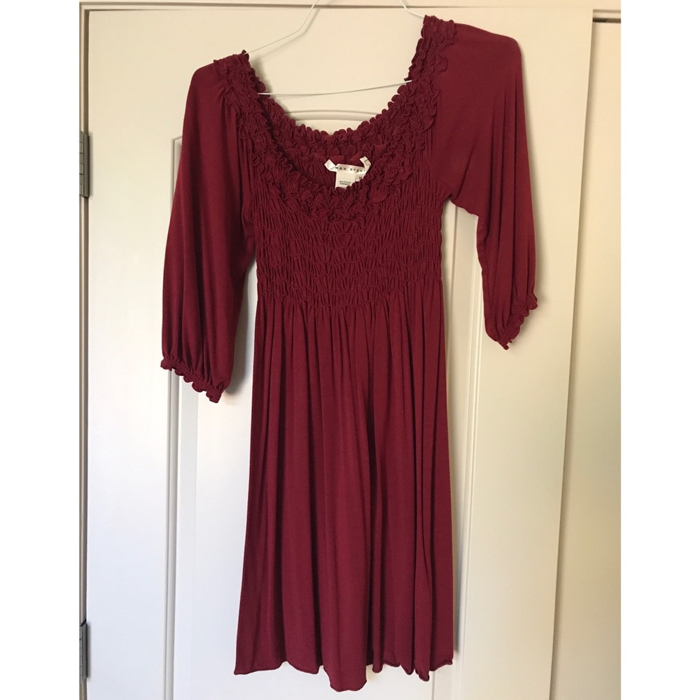 Max Studio empire waist raspberry/maroon dress