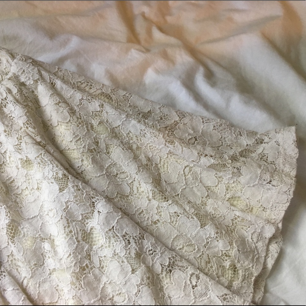 cream lace miniskirt