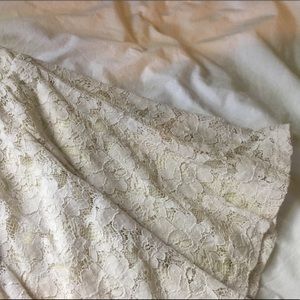 cream lace miniskirt