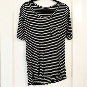 Brandy Melville blue and white striped tee