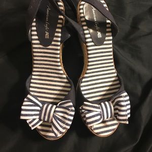 Blue and white striped wedges!