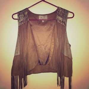 Adorable Miss Me fringe vest