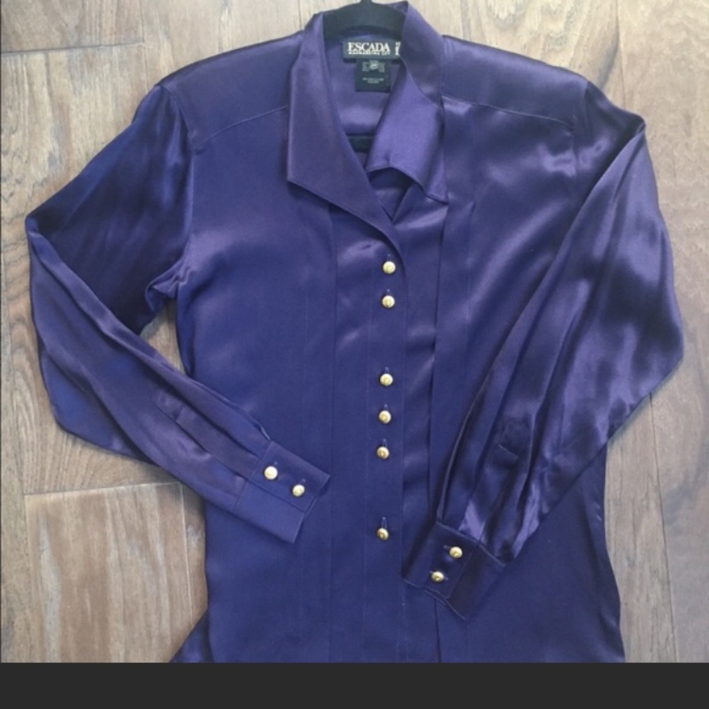 Escada purple silk blouse