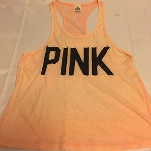 Victoria’s Secret Pink Orange Lace Back Tank Top