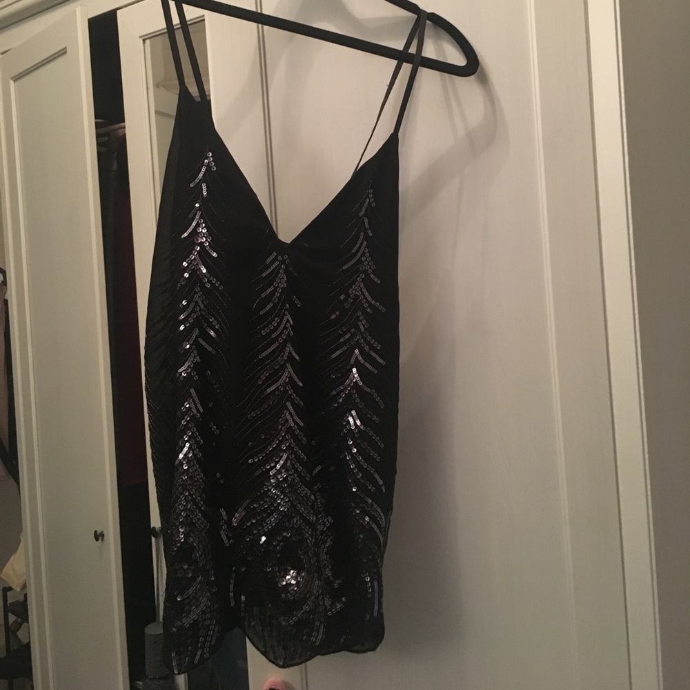 Black sequin top