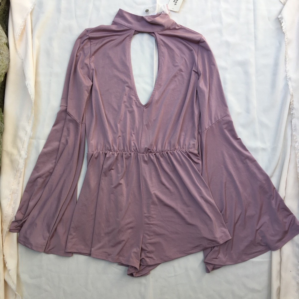 forever 21 muave trumpet sleeve romper