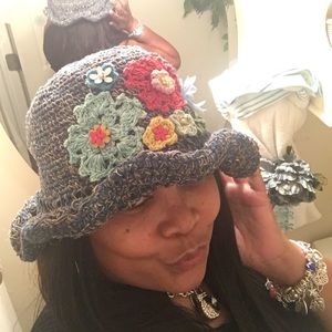 Accessories - Beautiful ladies blue hat w/embroidered designs Accessories - Beautiful ladies blue hat w/embroidered designs