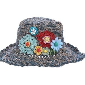 Accessories - Beautiful ladies blue hat w/embroidered designs Accessories - Beautiful ladies blue hat w/embroidered designs