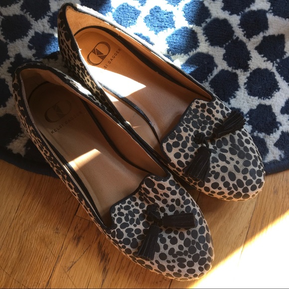 Kelsi Dagger Shoes - Kelsi Dagger Blue Animal Dotted Printed Loafers