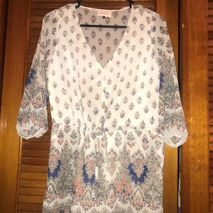 White Romper with Pockets