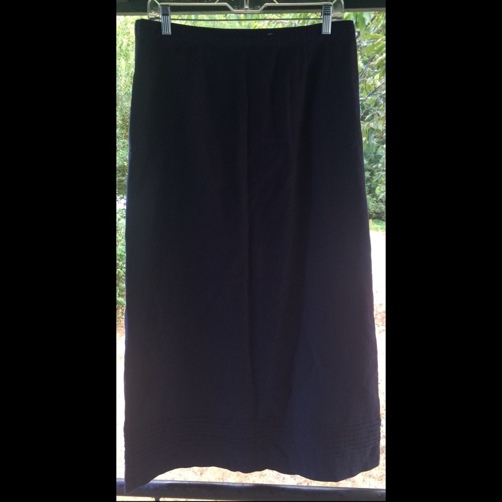 Christopher & Banks long linen navy blu maxi skirt