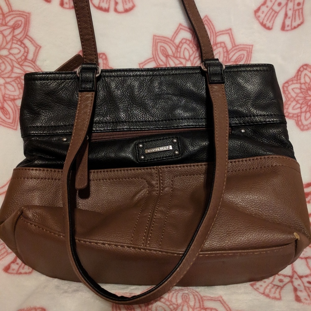 Stone & Co black & brown leather purse
