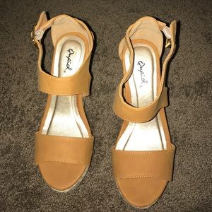 Brown and tan wedges