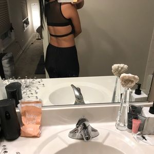 Black mesh crop top