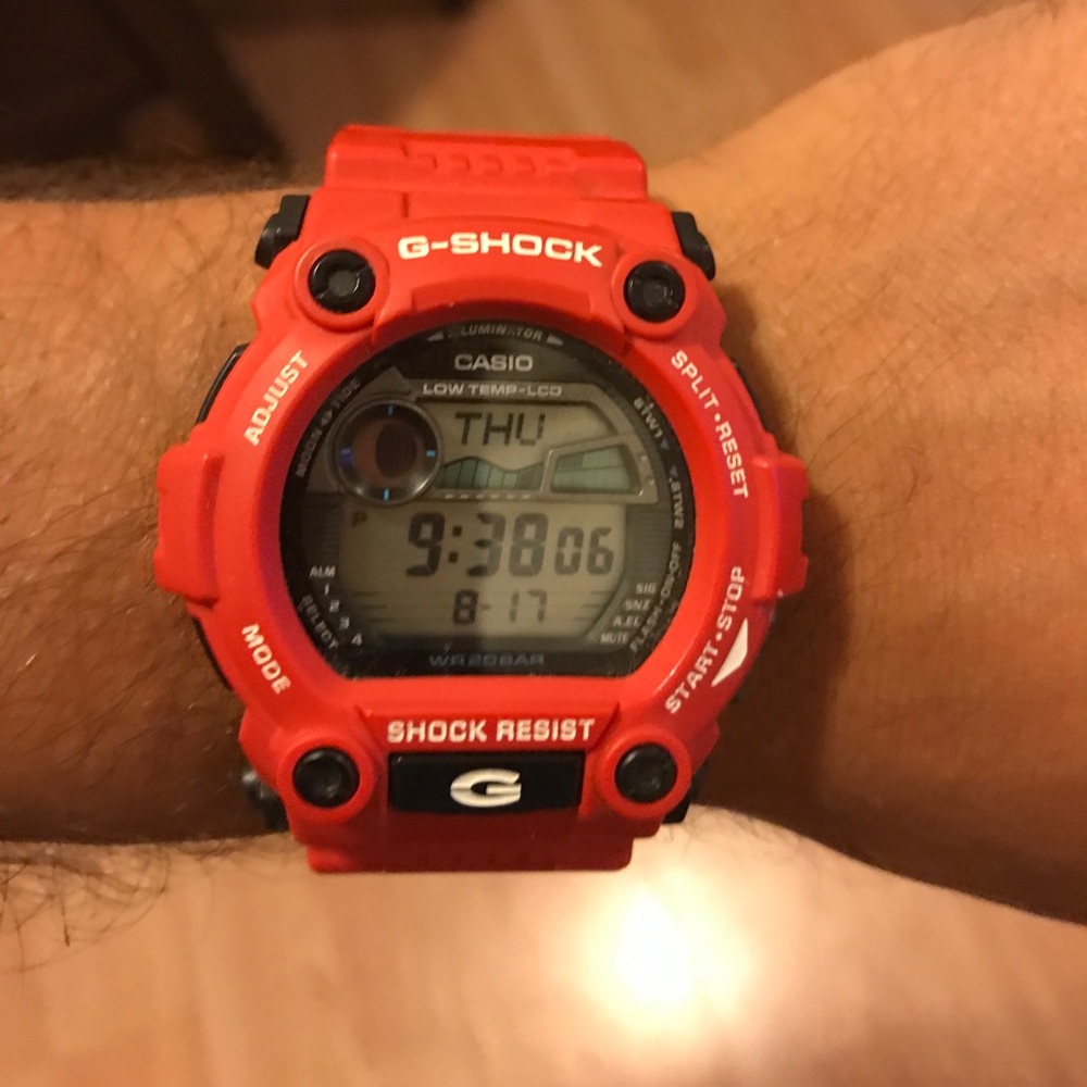 Red G-shock men's watch