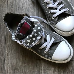 Gray Converse All Star Double Tongue Chucks