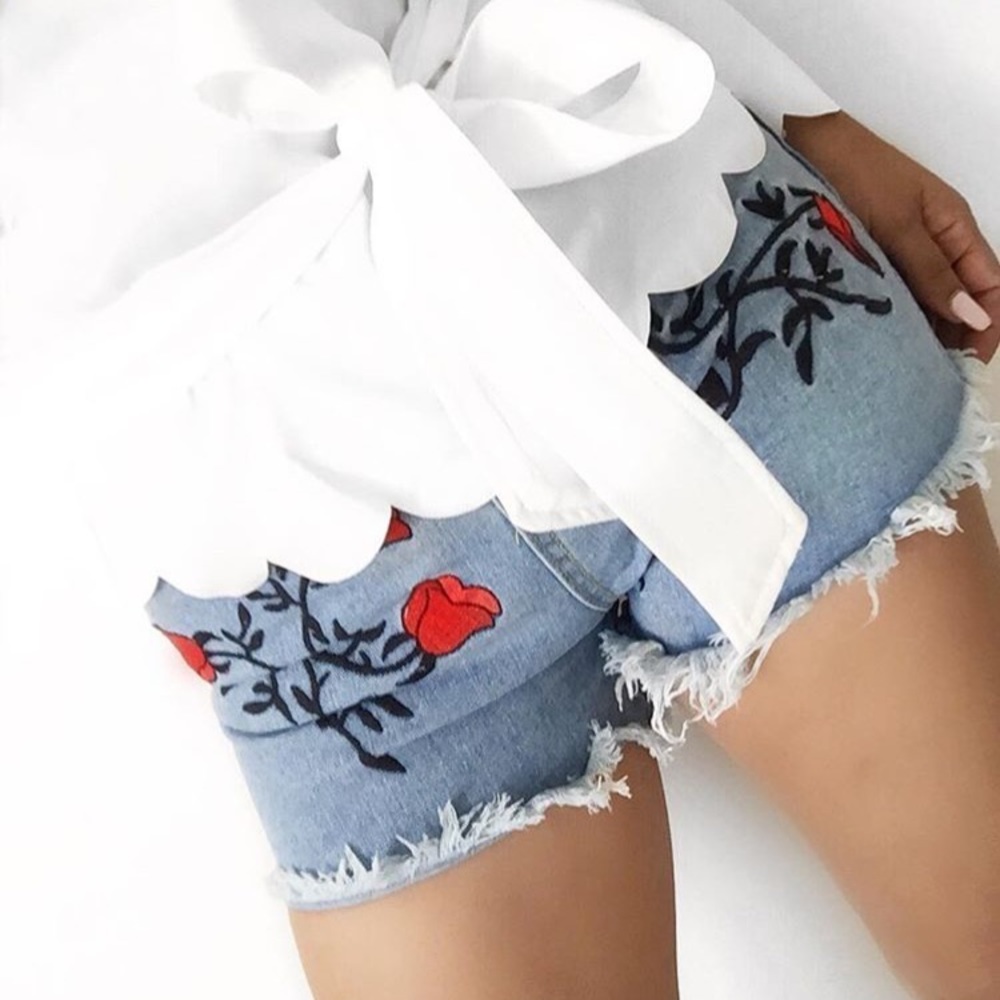 Embroidered shorts