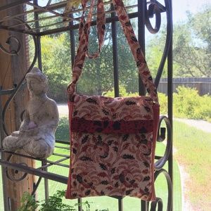 India print cross body purse, up cycled purse