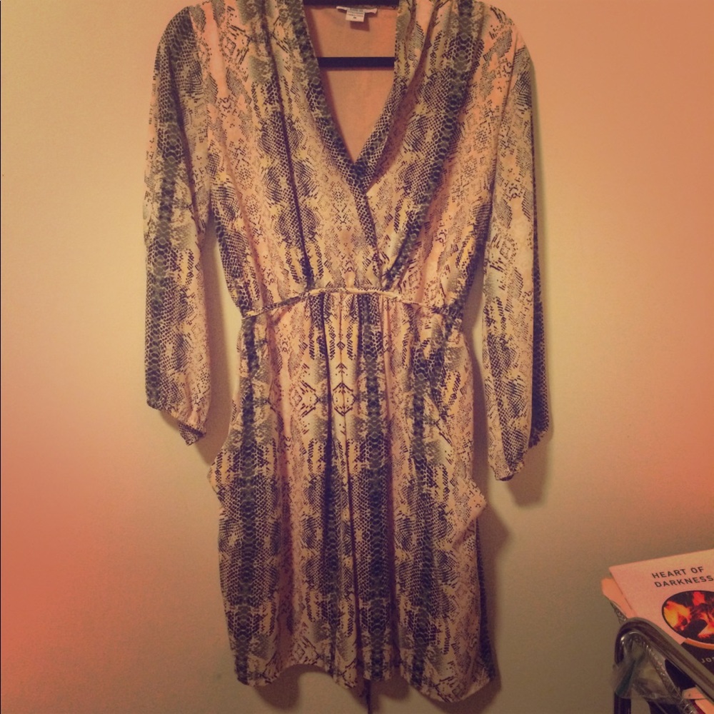 Bar III Pink/Peach Snakeskin Pattern Mini Dress