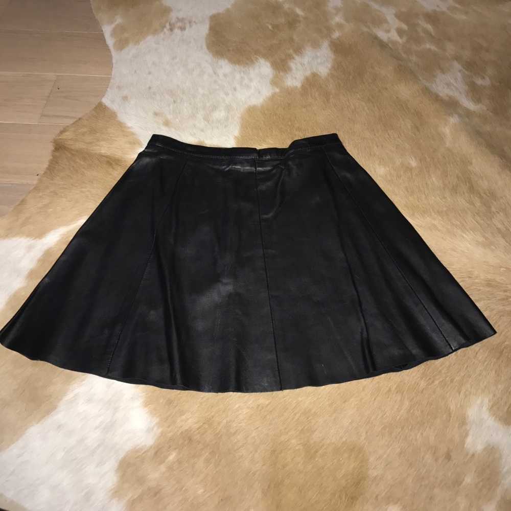 Leather mini skirt