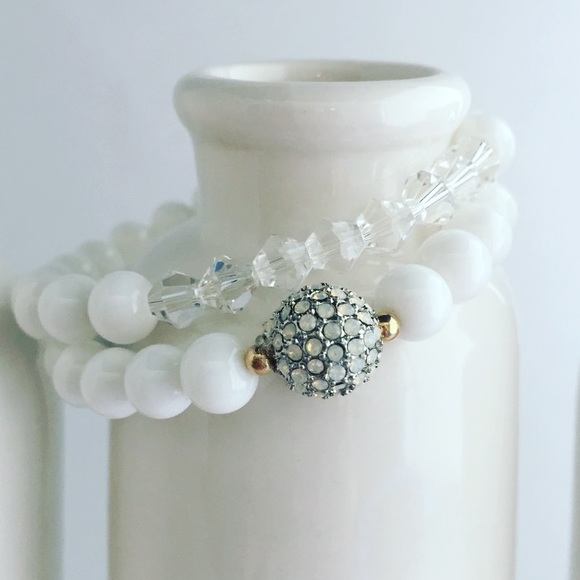 AGATE | White CZ Beaded Bracelet - Picture 4 of 4