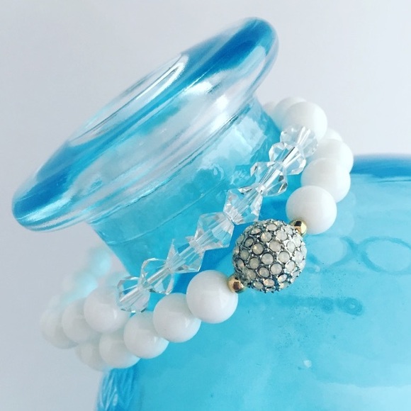 AGATE | White CZ Beaded Bracelet - Picture 2 of 4