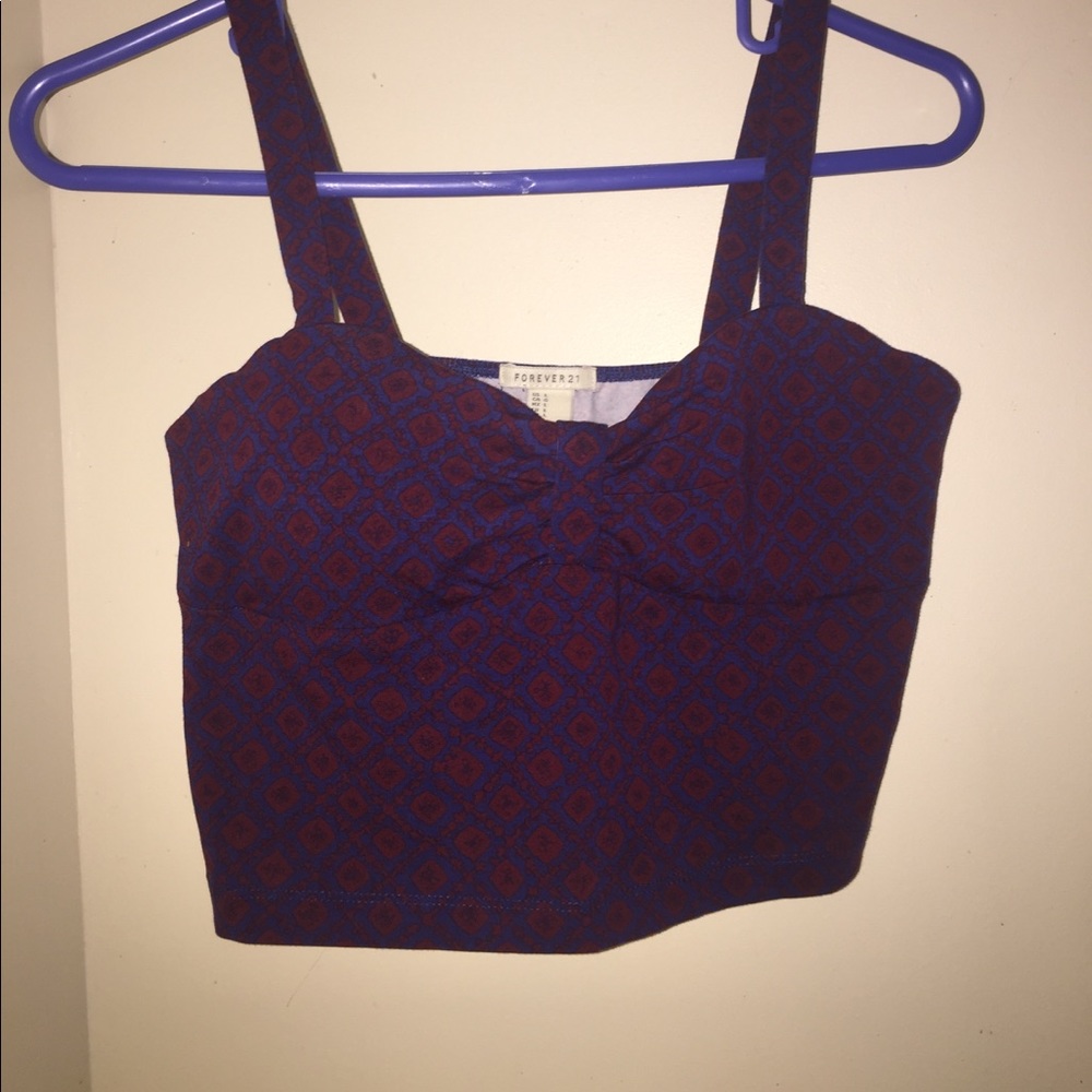 Blue and Burgundy Crop top