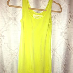 Lime green/yellow T-shirt dress - skin tight