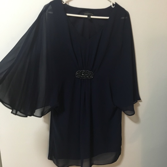 connected apparel Dresses & Skirts - Navy Blue Flowy Dress