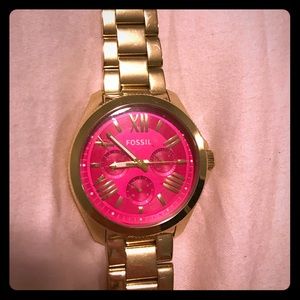 Gold Fossil Watch