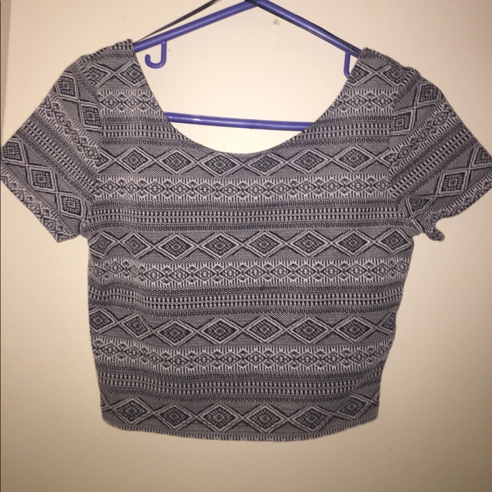 Black and White Crop Top