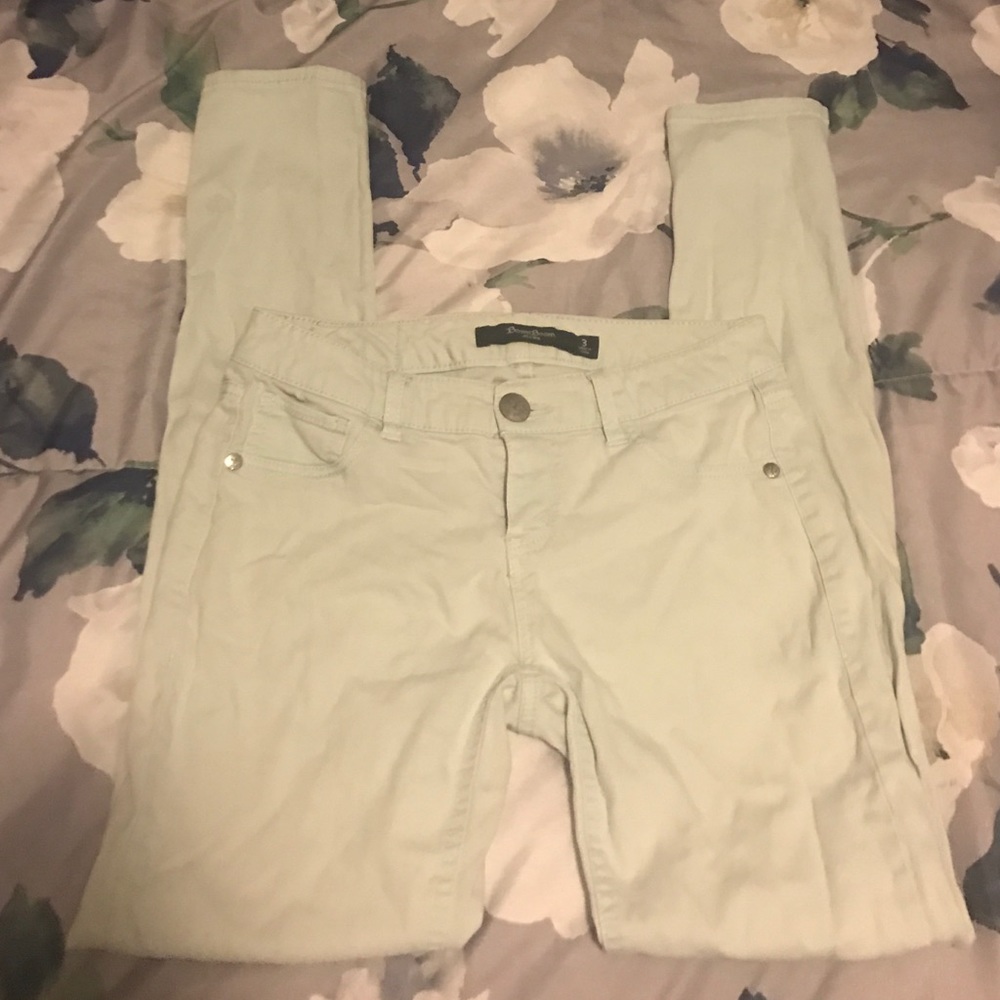 Pastel/mint green skinny jeans