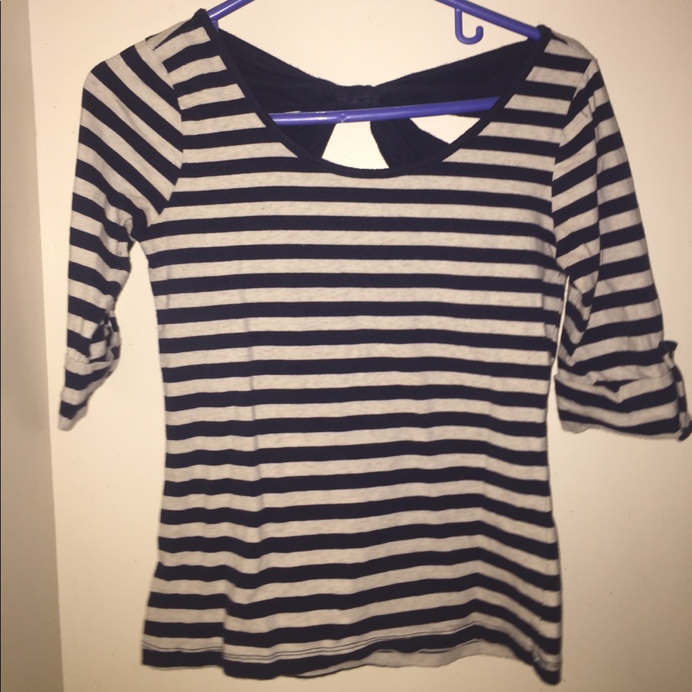 Blue and Cream Stripped Shirt with back tied