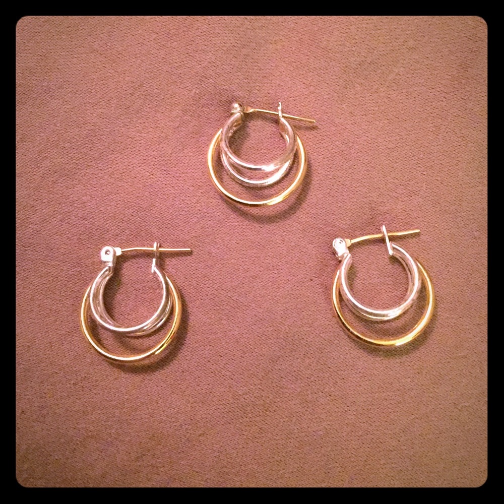 Earrings, gold and silver