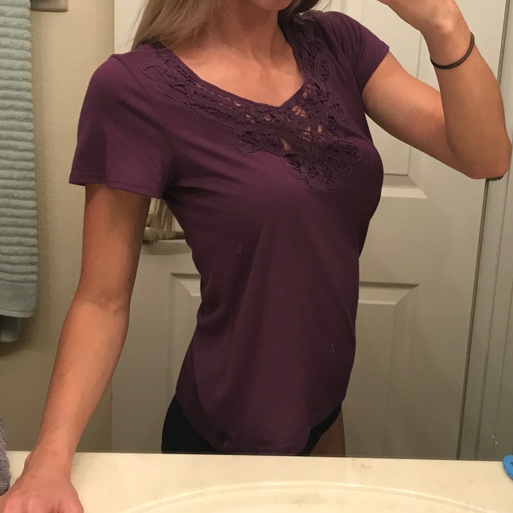 Purple Top with Cut Out Design