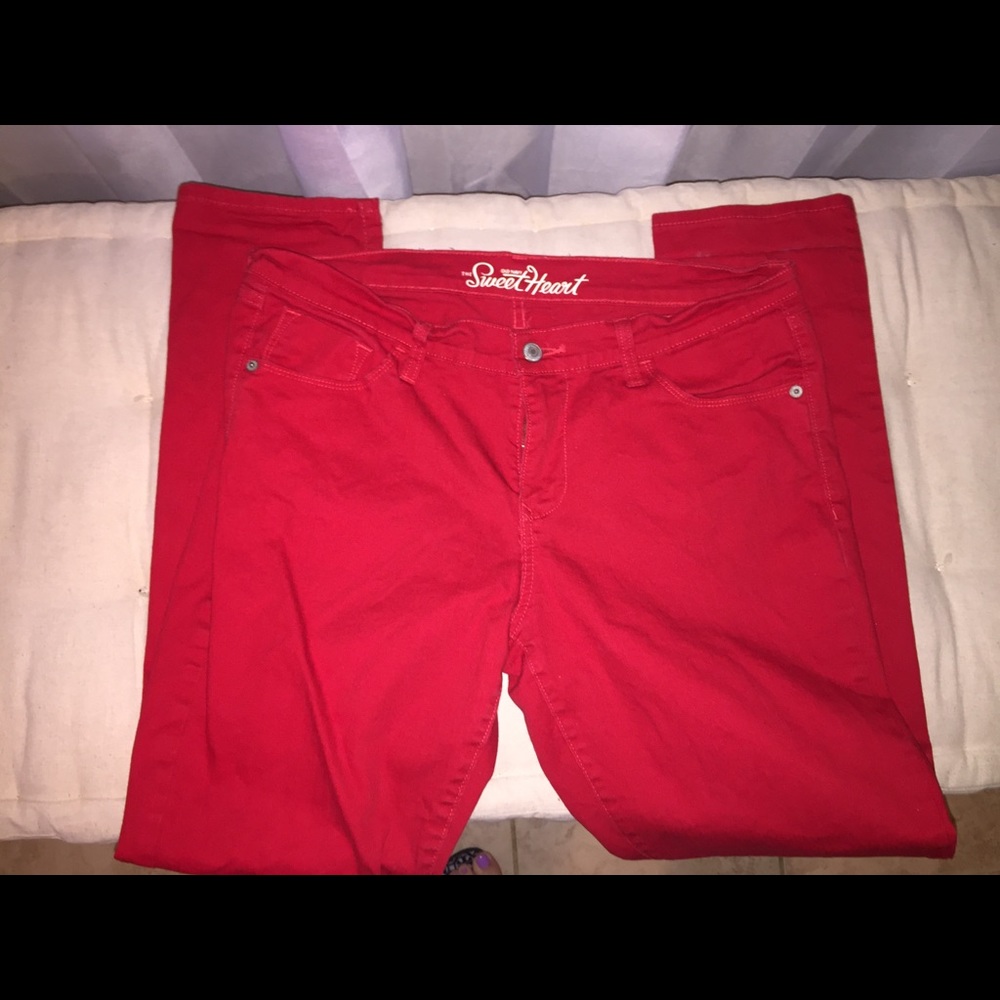 Red old navy jeans