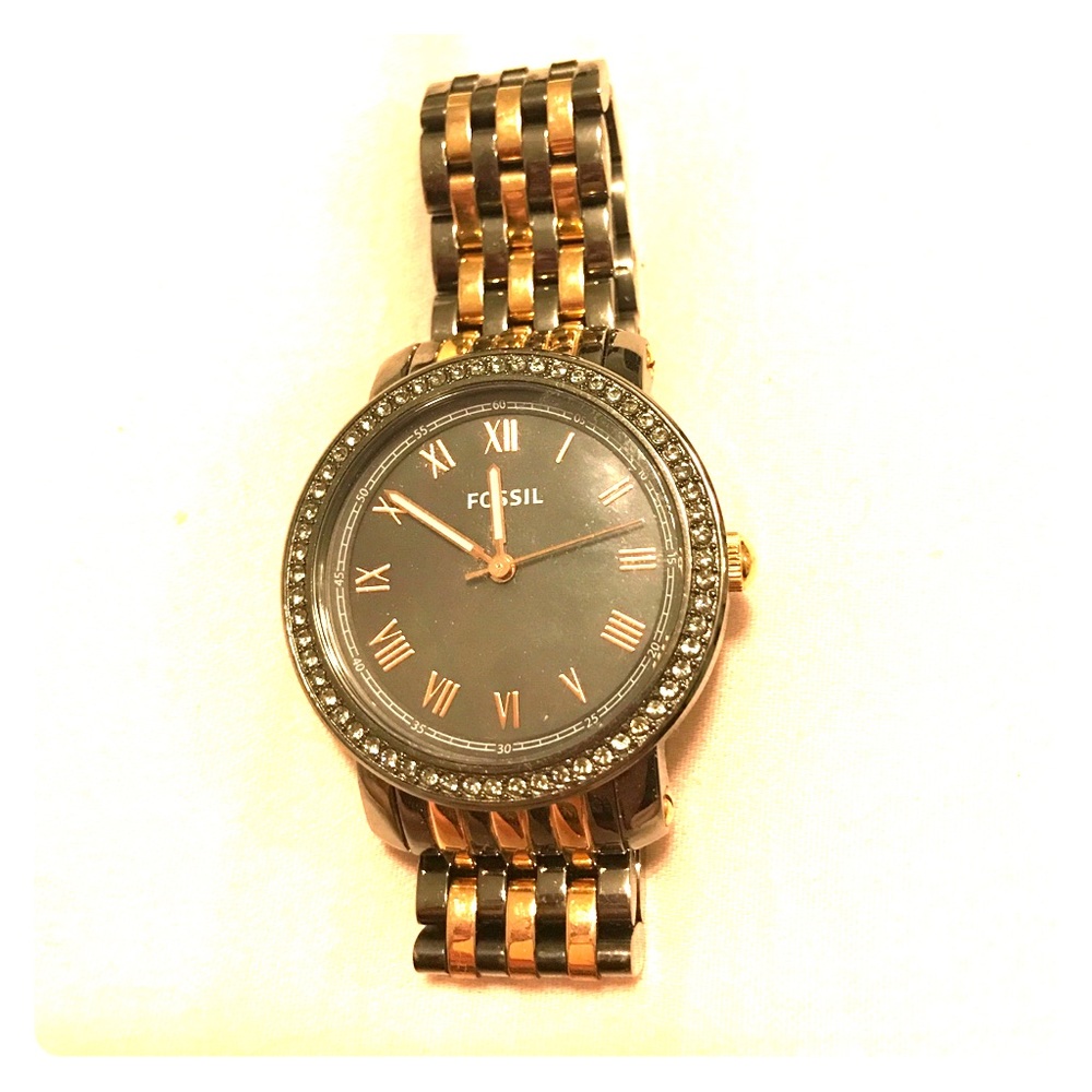 Fossil Rose Gold and Gun Metal Watch