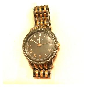 Fossil Rose Gold and Gun Metal Watch