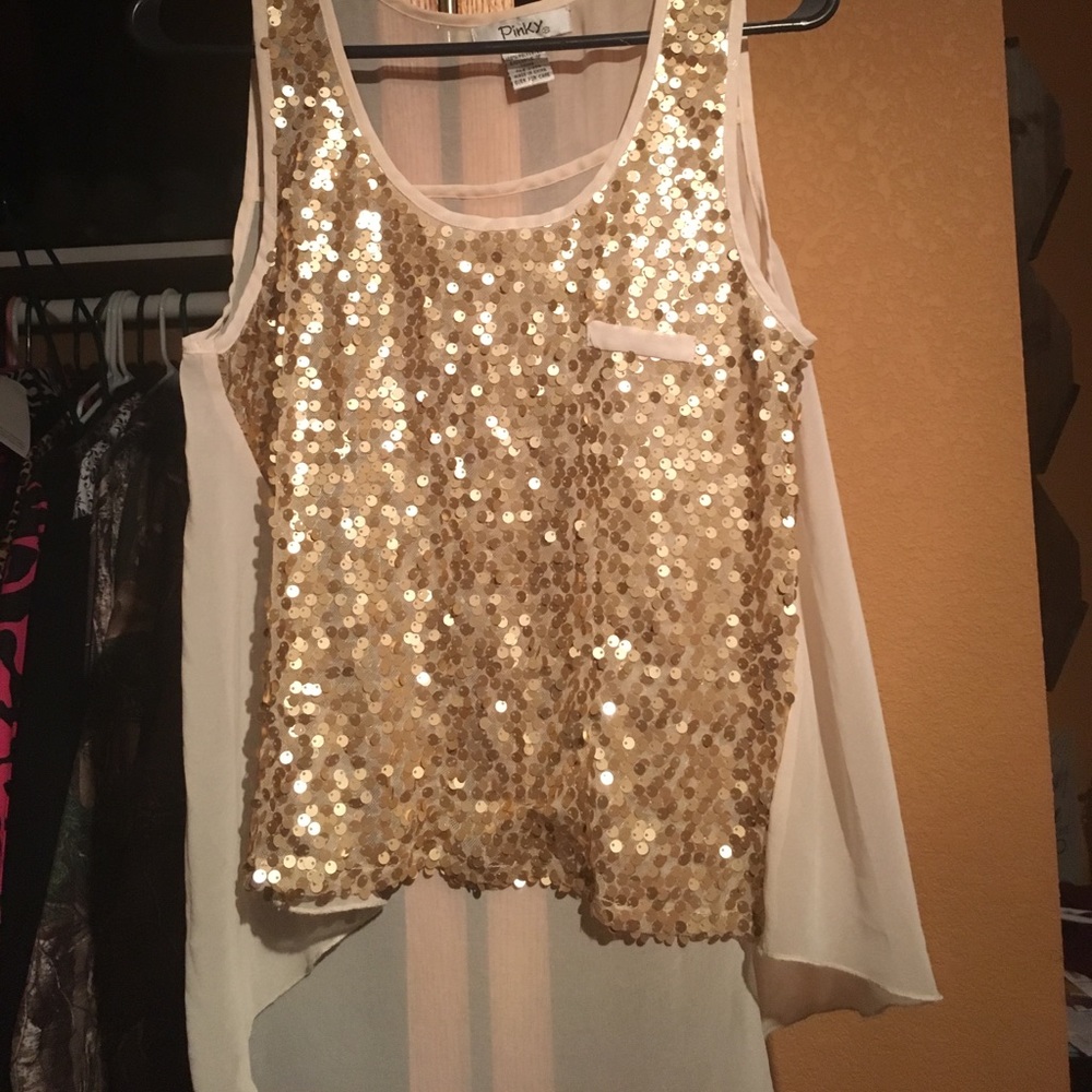 Pinky hi-low tank top