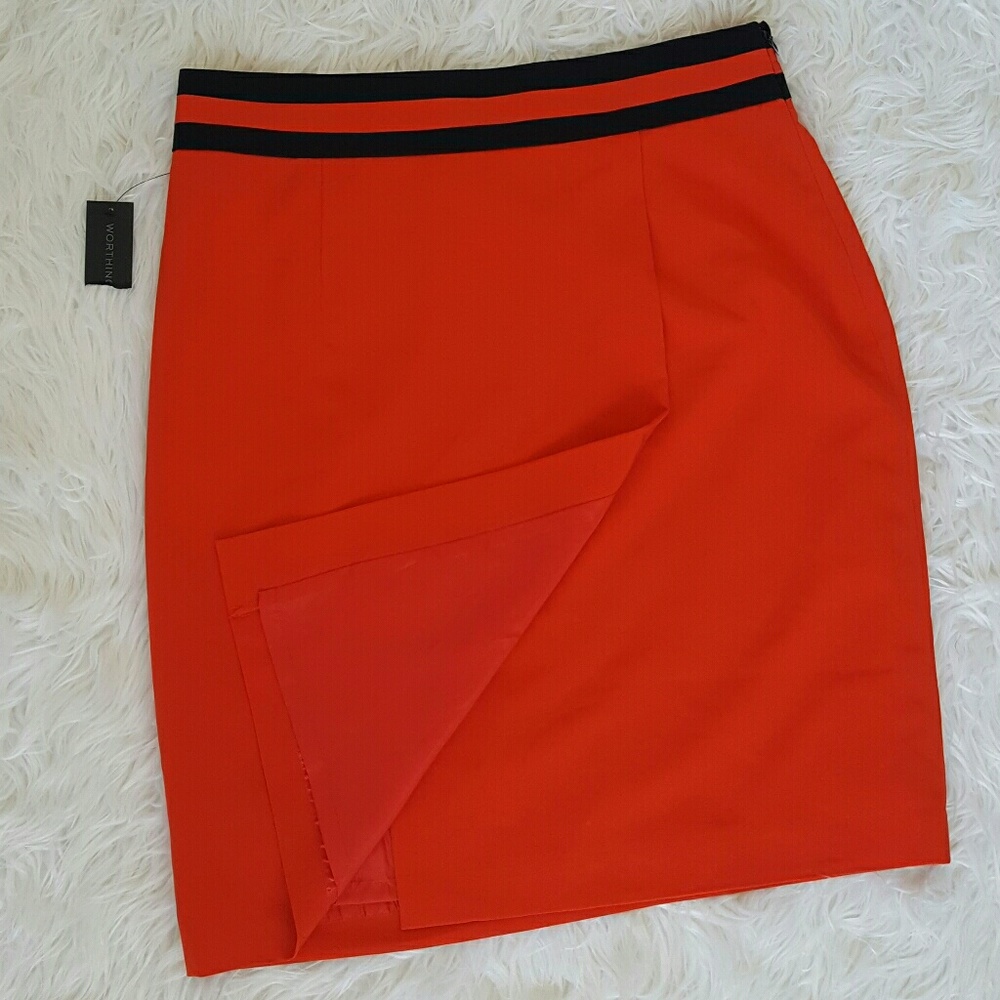Worthington Orange Career Skirt Size 14 NWT